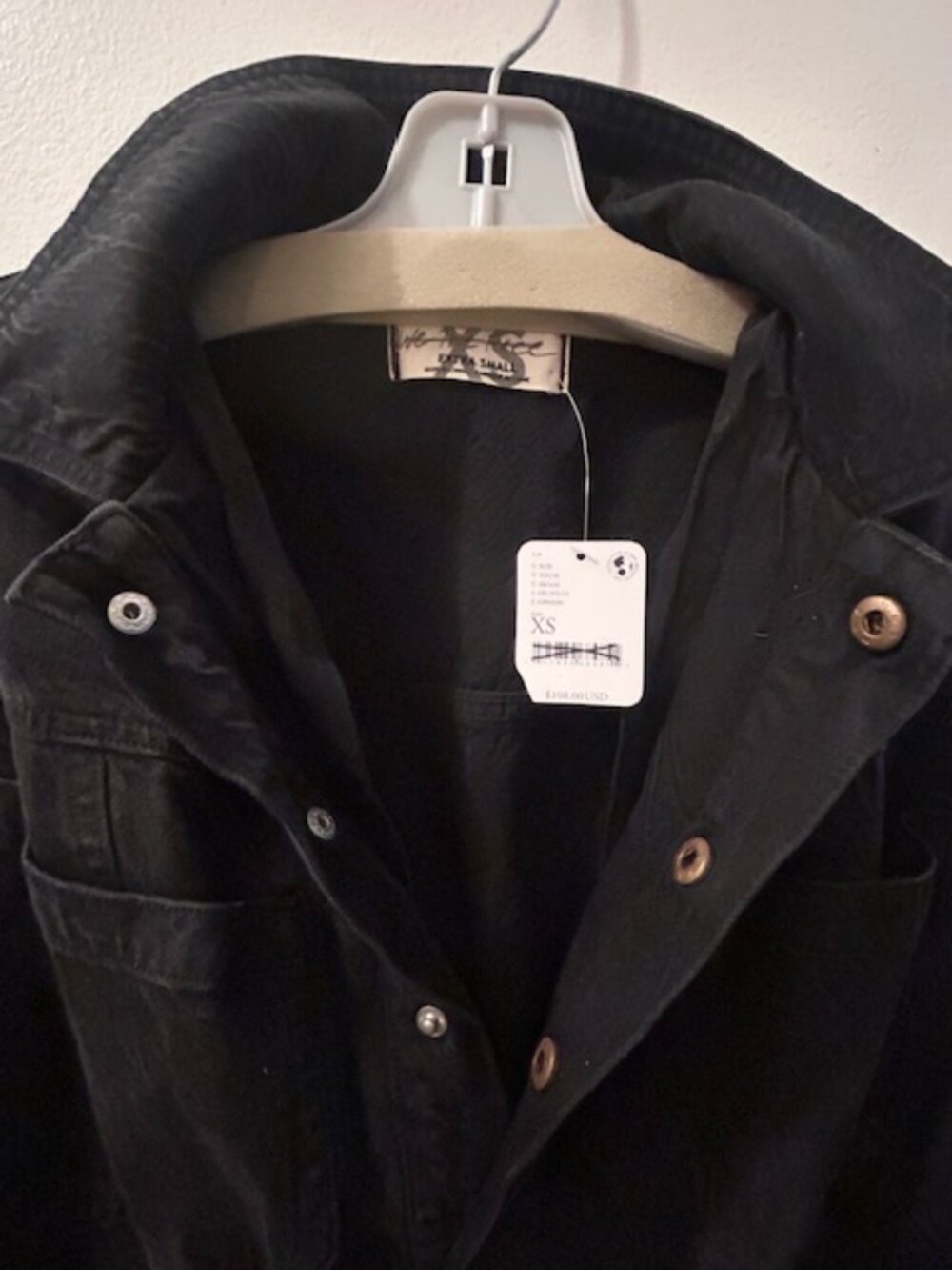 We the Free Free People Chain of Command Black Denim Fray Fitted Mini Dress NEW - Picture 3 of 16